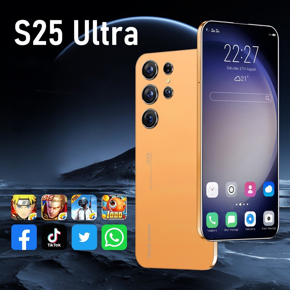 New arrived s25 ultra Smartphone Big Screen phone Mobile Phone Large Battery Gaming 3G&4G smartphone